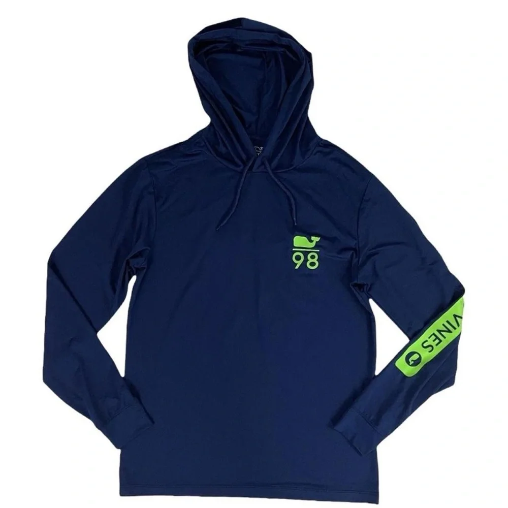 Vineyard Vines Men's Long Sleeve Graphic Whale 98 Hoodie Size L - Picture 2 of 6